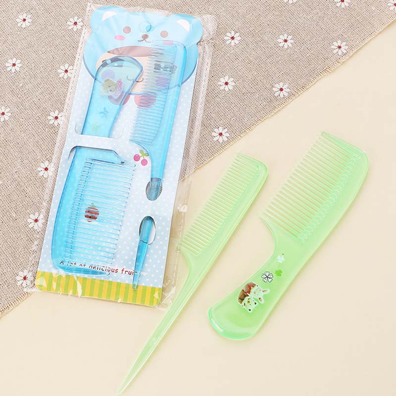 2Pcs/Set Brush Comb Cute Boy Girl Kids Gentle Soft Hair Brush Comb Set Newborn Babies Plastic Anti-static Cartoon Comb Sets