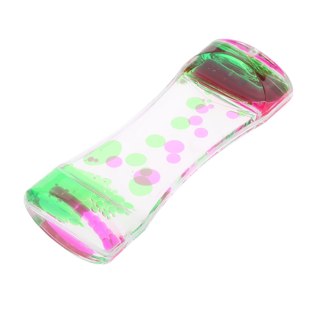 Floating Color Mix Illusion Timer Liquid Oil Hourglass Timer Clock: Green Purple