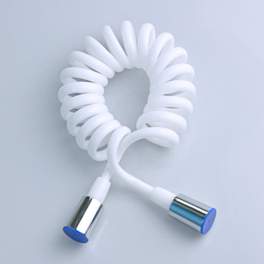 Copper Cap Shower Foam Bidet Telescopic Spring Hose 1.5m PVC Spring Flexible Retractable Shower Hose Shower Head Toilet Bidet