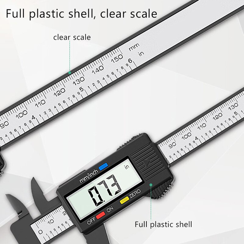Digital Vernier Caliper 0-150mm 6-inch LCD Electronic Carbon Fiber Altimeter Micrometer Measuring Tool