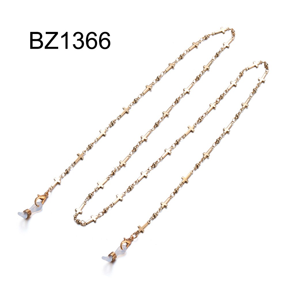 Lunettes de soleil en métal à perles | Collier de lecture pour femmes, chaîne de lunettes à perles antidérapante, accessoires de lunettes,: 1-BZ1366