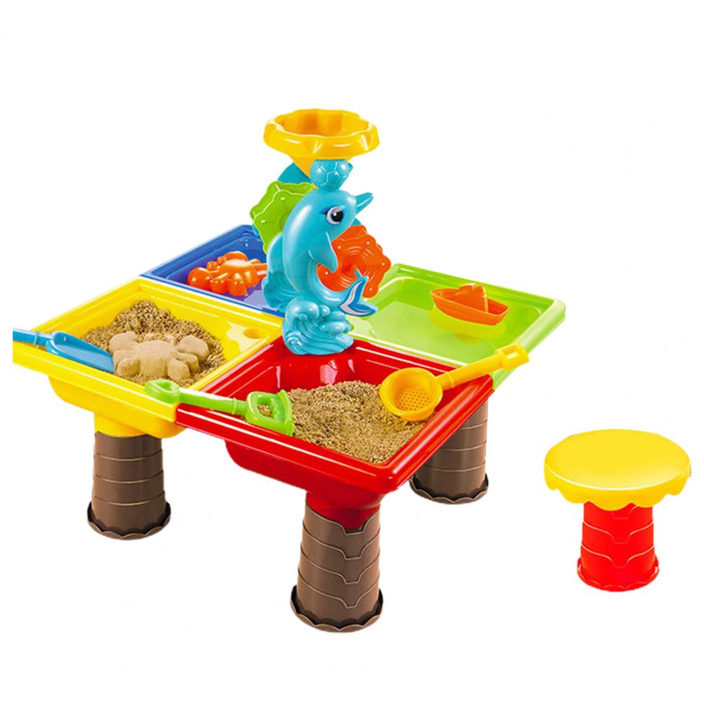 1 Set Innovatieve Glad Oppervlak Multi-Raster Spelen Tafel Speelgoed Strand Zand Tafel Draagbare Vakmanschap:  D