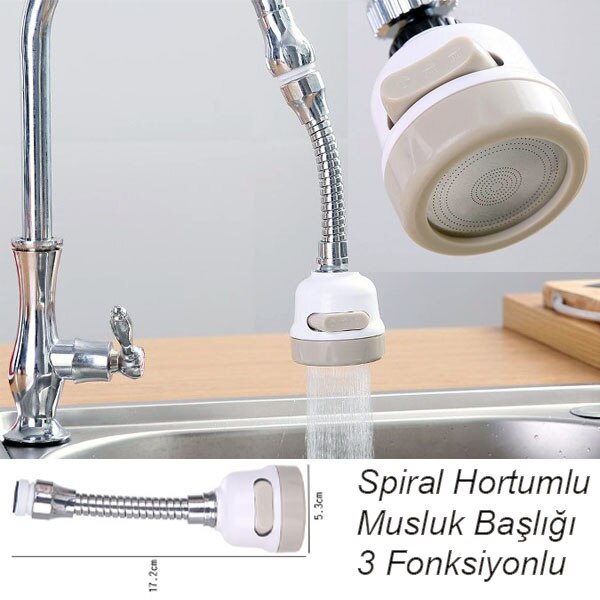 Pivoting head Spiral 3 Multifunctional Faucet Head