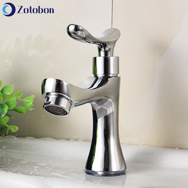 ZOTOBON Bathroom Deck Mounted Faucet Stainless Steel Faucet Bathroom Basin Sink Faucets Cold Mixer Taps Single Hole H225