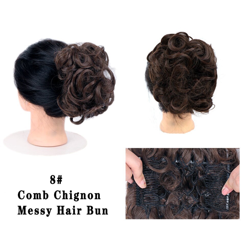 LUPU Synthetische Haarknoten Kamm Clip in Lockige Chignon Haarnadel Synthetische Falsche Haar Schwanz Erweiterung Haar Stück Für Frauen: 8
