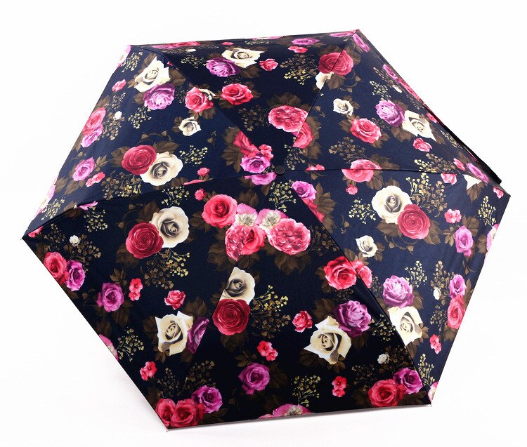 Mini Flowers Umbrella - 5 Folding - Anti UV Protection - Portable Parasol for Women