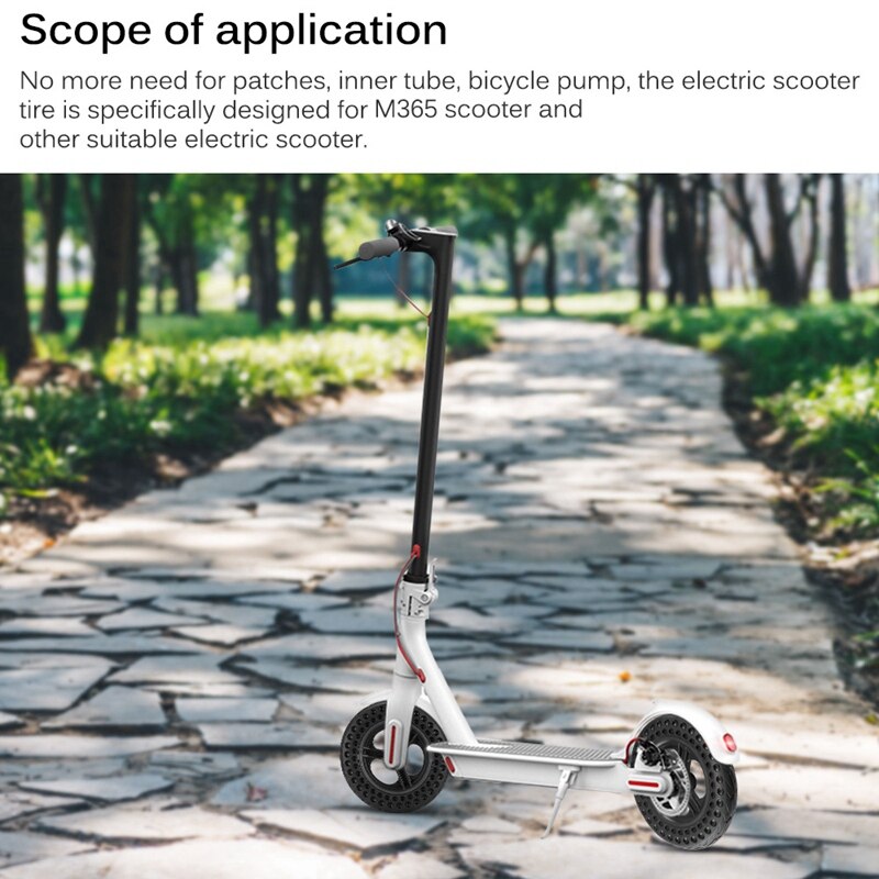 Elektrisk scooter dæk 10 tommer solidt dæk ikke-pneumatisk anti-punktering skridsikkert hjul dæk til xiaomi  m365
