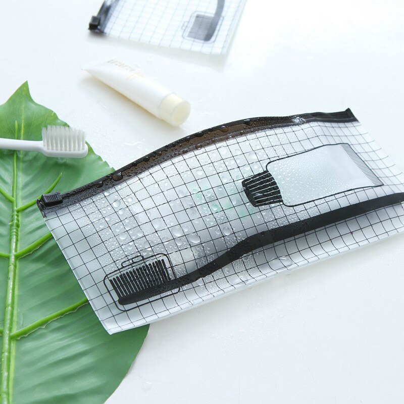 Portable PVC Travel Storage Bag Toothpaste Toothbrush Debris Ziplock Bag Makeup Storage Case Makeup Cosmetic Organizer Bag