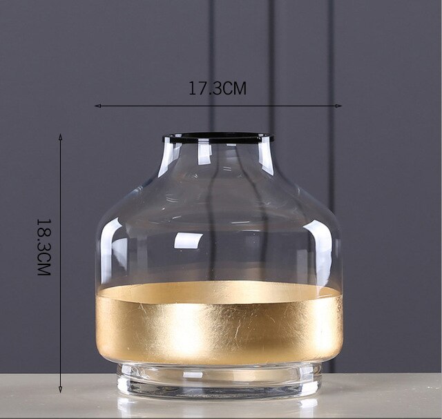 Nordic Gold Folie Glas Vazen Woonkamer Decoratie Bloemstuk Ornamenten Bruiloft Decoratie Kunst Vazen Meubels: 1