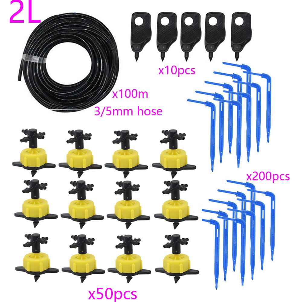 100 M 2LPH Druk Compensatie Emitter Watering Kits Voor Landbouw Greenhouse Irrigatie Watering Systeem Voor Pot Tuin Gazon: 100m