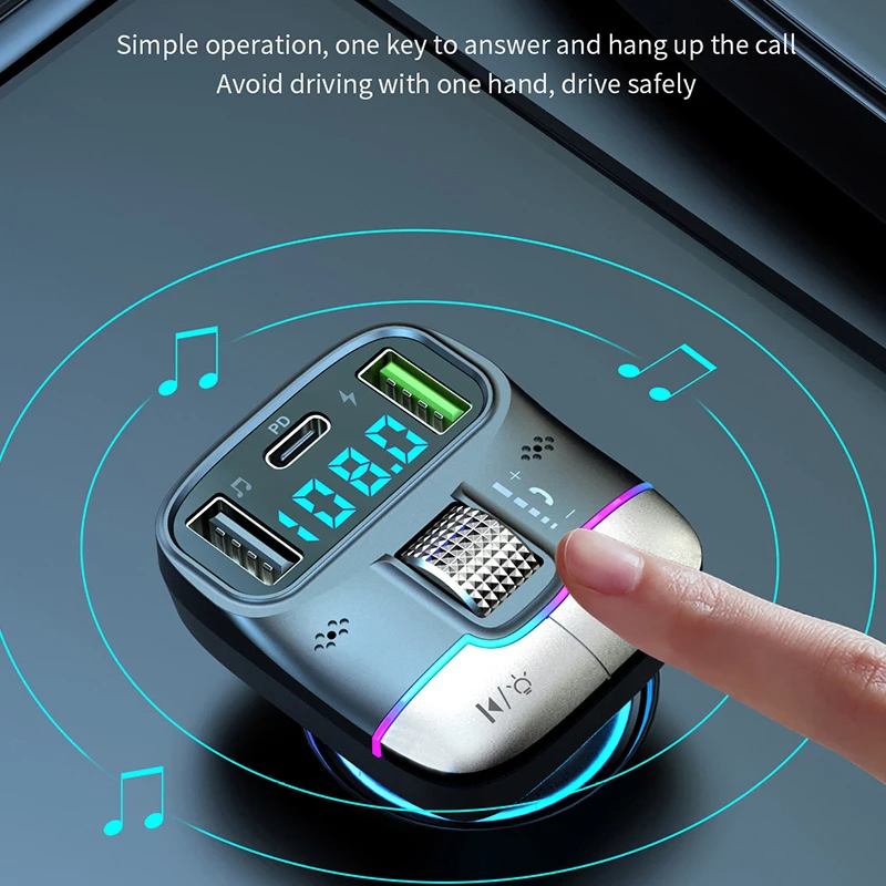 Xiaomi FM Absender Bluetooth 5.4 Freisprecheinrichtung Auto AUX Radio Modulator MP3 Spieler mit Schnellladeadapter Autozubehör