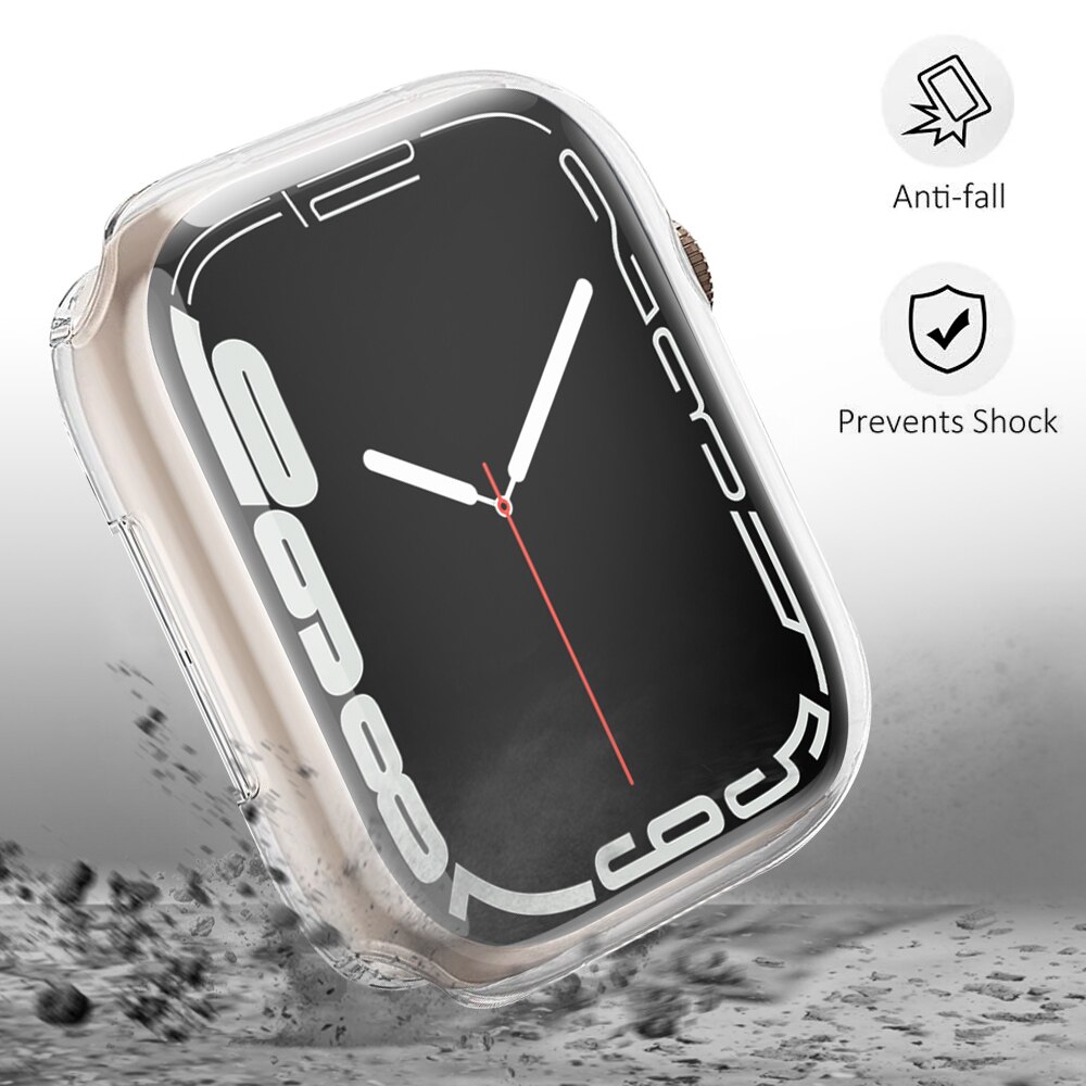 Zachte beschermhoes voor Apple Watch Series 8/7 45 mm 41 mm Transparante, volledig bedekte 3 2 1 38 mm 42 mm Screen Protector Cover voor iWatch 6 SE 5 4 44 mm 40 mm