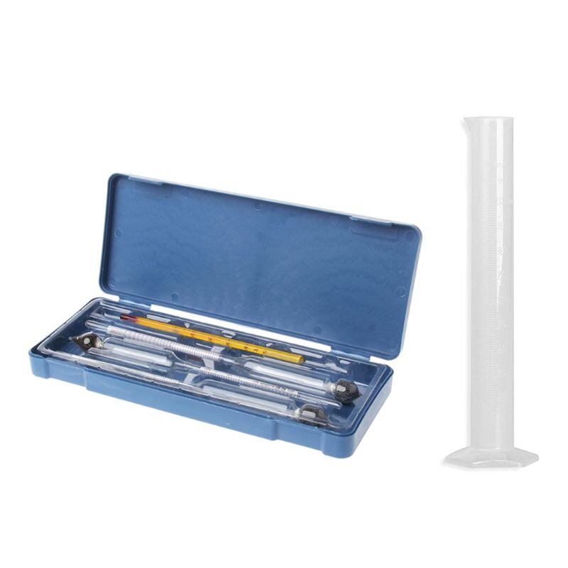 Hydrometer Measuring Bottle Plastic Box Alcoholmeter Alcohol Meter Wine Concentration Meter Thermometer Hydrometer Alcohol Tools
