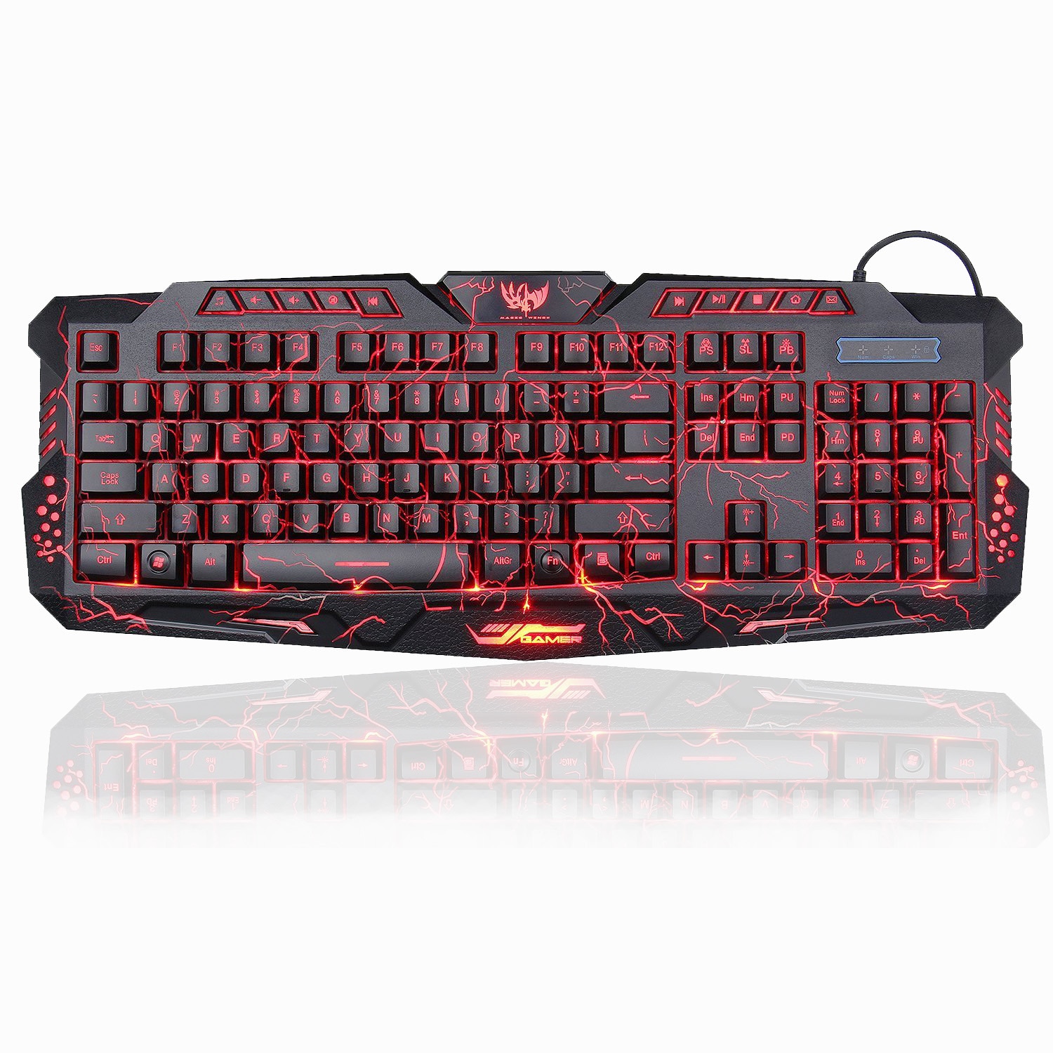 Gaming Backlight Keyboard LED Russian Layout USB Wired Colorful Breathing Waterproof for Desktop laptop