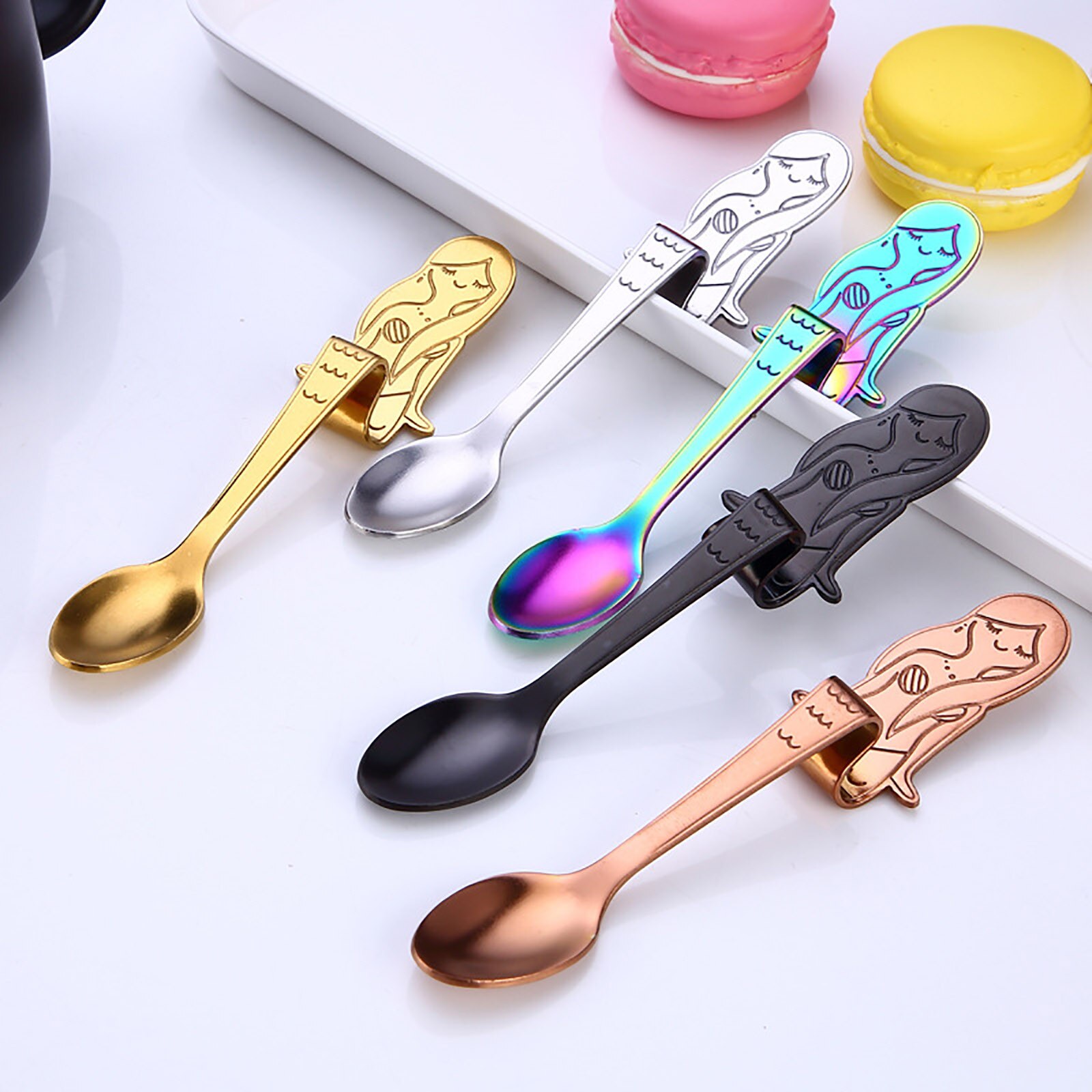 Stainless Steel Mermaid Fish Shape Spoons Coffee T... – Vicedeal