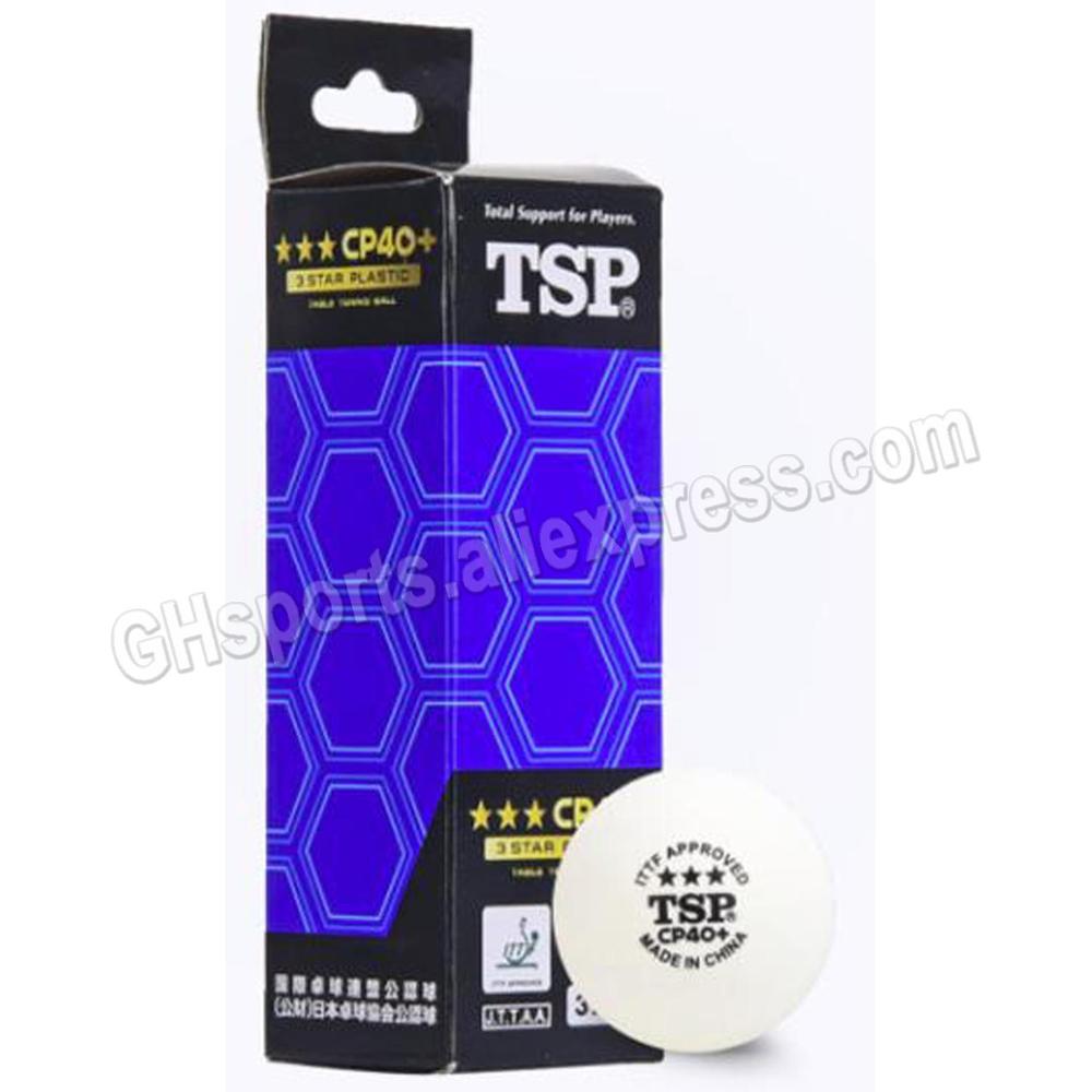 TSP 3 Sterne Tischtennis Ball (TSP CP40 + Gesäumt Wird) neue Material Kunststoff Original TSP 3-STERNE Klingeln Pong Bälle ITTF Genehmigt