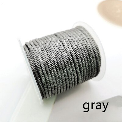 Cuerda de maíz de de 2,5mm, hilo tejido a mano para collar, pulsera, línea de joyería, bricolaje: Níquel negro