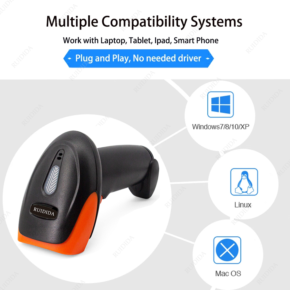 Handheld kabellos Scanner 2d QR Barcode Scanner verdrahtet 1D/2D QR Code Leser Bluetooth Bar Code Scanner USB PDF417 barras