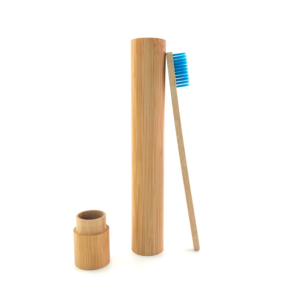 1pc Bamboo Toothbrush +1pc Bamboo Tube Eco Friendly Natural Bamboo Toothbrush Travel Case Soft Head Teeth Brush 2pc Packing: 492-G-1