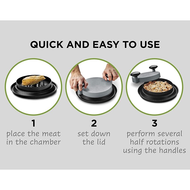 Kip Shredder Shred Machine Vlees Shredder Voor Pulled Pork Rood Rundvlees En Kip Vaatwasmachinebestendig (2 Stuks Grijs)