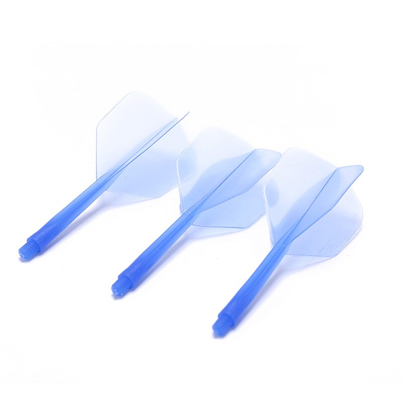 3 stk / parti dartflyvninger 2ba skrue bløde i-en-dartflyvning holdbare anti-fald 75mm plastikdartflyvninger: Blå