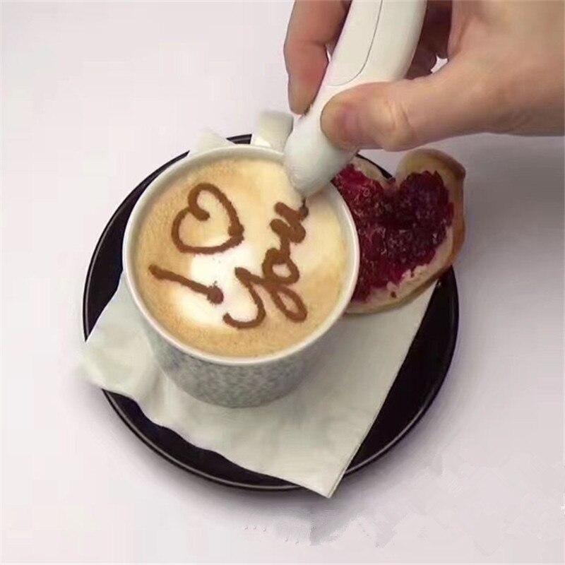 Lintu kahvila piirustus kynä barista työkalut cappuccino kahvila latte art kahvi peukalointi kahvi maalaus kukkia sisustus stensiili