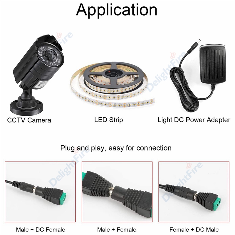 Weiblich Männlich Dc-anschluss 5.5*2,1mm Jack Plug Power Adapter Draht Anschluss Für 3528 5050 5730 LED Streifen kabel Licht CCTV Kamera