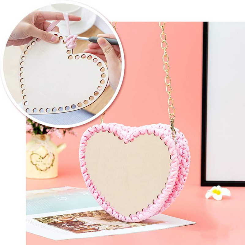 1pc Häkeln Holz Korb Basis Hand gewebte leer Unterseite Tasche Bord Kreative Diy Korb Weben Handwerk Machen Liefert