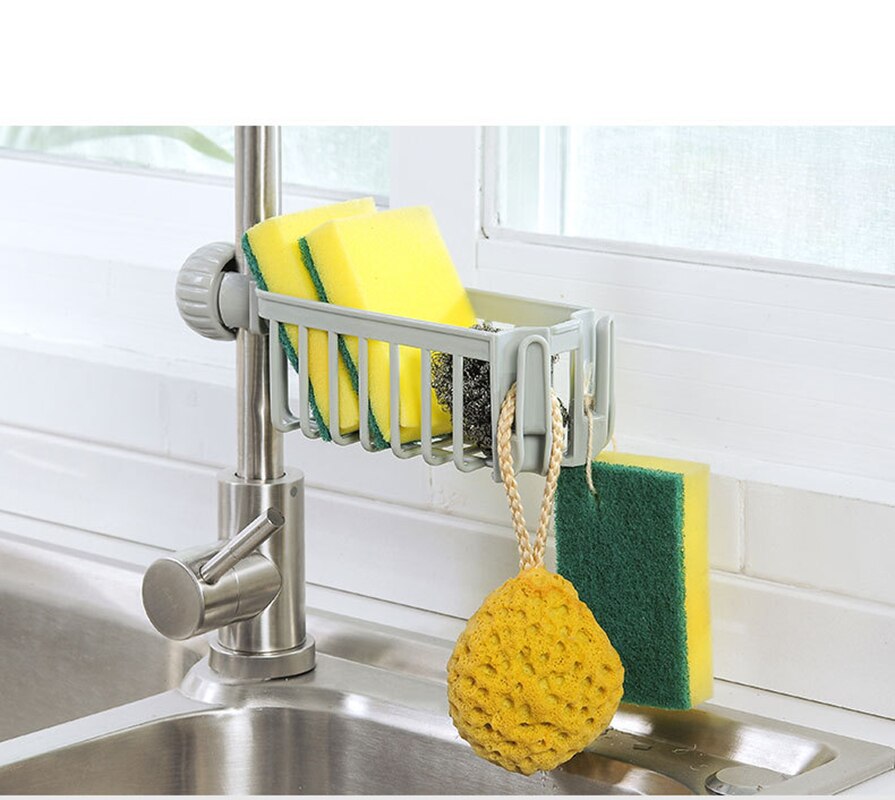 Küche Wasserhahn Waschbecken Korb Gestell Ablauf Schwamm Halfter Regal Organizer Schlecht Trocknen Hängen Gestell Zubehör Für Reinigung Tuch