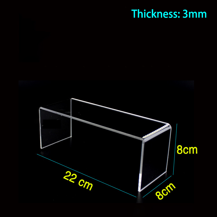 Soporte de exhibición de zapatos transparente de acrílico, soporte de estante de zapatos en forma de U para tienda de zapatos, elevador de exhibición, organizador de almacenamiento de zapatos para el hogar