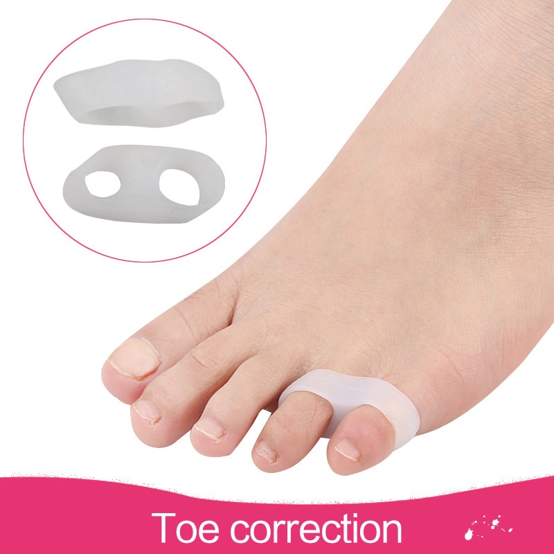 2pcs = 1 pairs Silicone Little toe pinky pinkie toe pads Tail toe pad straightener daily use 2 pcs insole