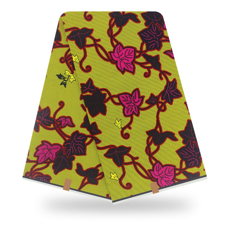 Afrikansk stoff vokstrykk ekte voksduk 100%  bomullsmateriale 6 yards afrikansk ankara bomull voks stoff for kjole: Farge 8