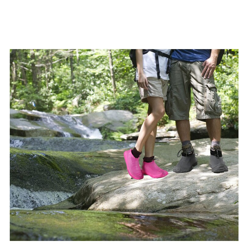 Reusable Silicone Shoe Cover Waterproof Rain Shoes Covers Outdoor Thickened Camping Slip-resistant Rubber Rain Boot