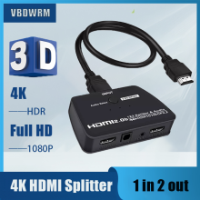 4K Hdmi Splitter Hdr 4K @ 60Hz Uhd Hdmi 1X2 Splitter Met Audio Digitale Extractor Dual Hdmi 2.0 1 In 2 Out Splitter 1080P 4K @ 30Hz