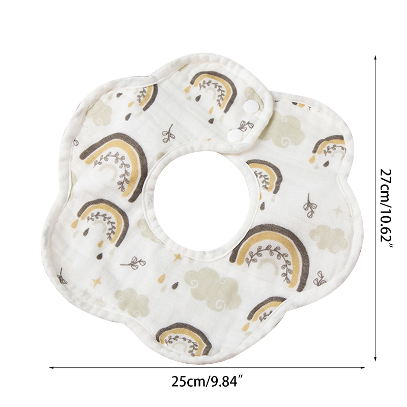 Zachte Minky Cartoon Gedrukt Baby Bib Nertsen Gestippelde Katoen Gaas Bloemblaadje Speeksel Handdoek