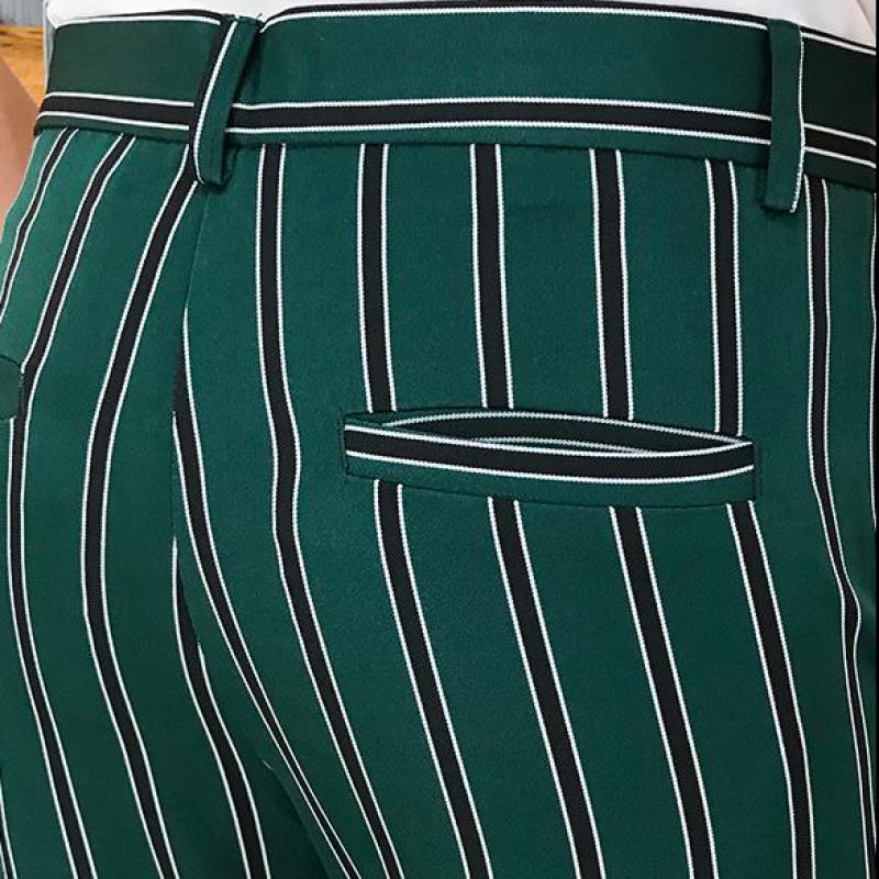 Casual dress bukser til mænd 2 farver slanke mænd ankelbukser herre forman office wear bukser skinny casual stribede bukser