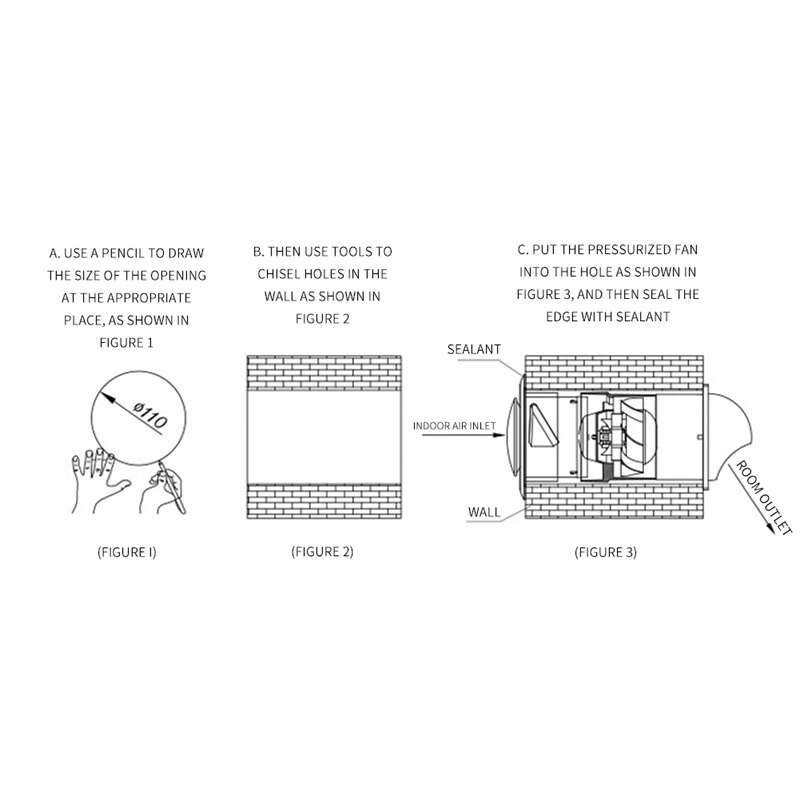 Round Exhaust Fan Duct Ventilator 220V Ventilation Vent Air Extractor For Window Bathroom Toilet Kitchen Booster