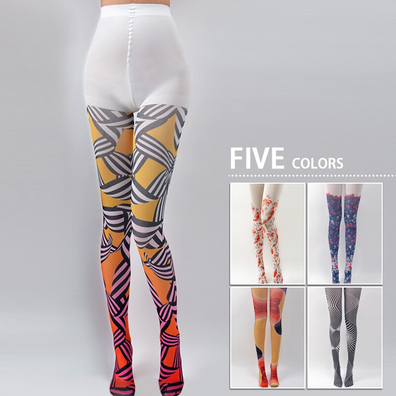 Vrouwen Panty Harajuku Lolita Tattoo Panty Kawaii Leuke Karper Gradiënt Patroon Kousen Vrouwen Preppy Stijl Panty
