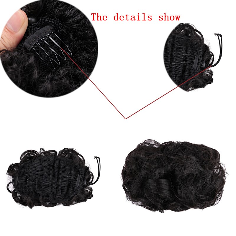 Dianqi Gignon Korte, Krullend, synthetische Blonde Haarspeld De Grote Pudding Haar Geknipt Om De Pruik Met Twee Plastic Kammen