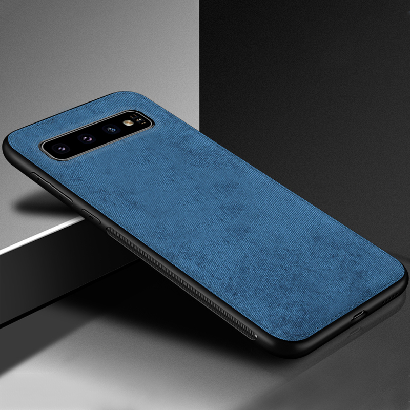 Funda de tela magnética de lujo para Samsung Galaxy S8 S9 S10 Plus Note 8 Note 9 fundas de silicona suave con textura de tela ultrafina: For Samsung S8 / Blue