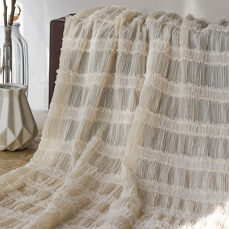 Tela de gasa elástica para vestido de boda, tejido de tul microtransparente bordado con gancho para arrugas, novedad
