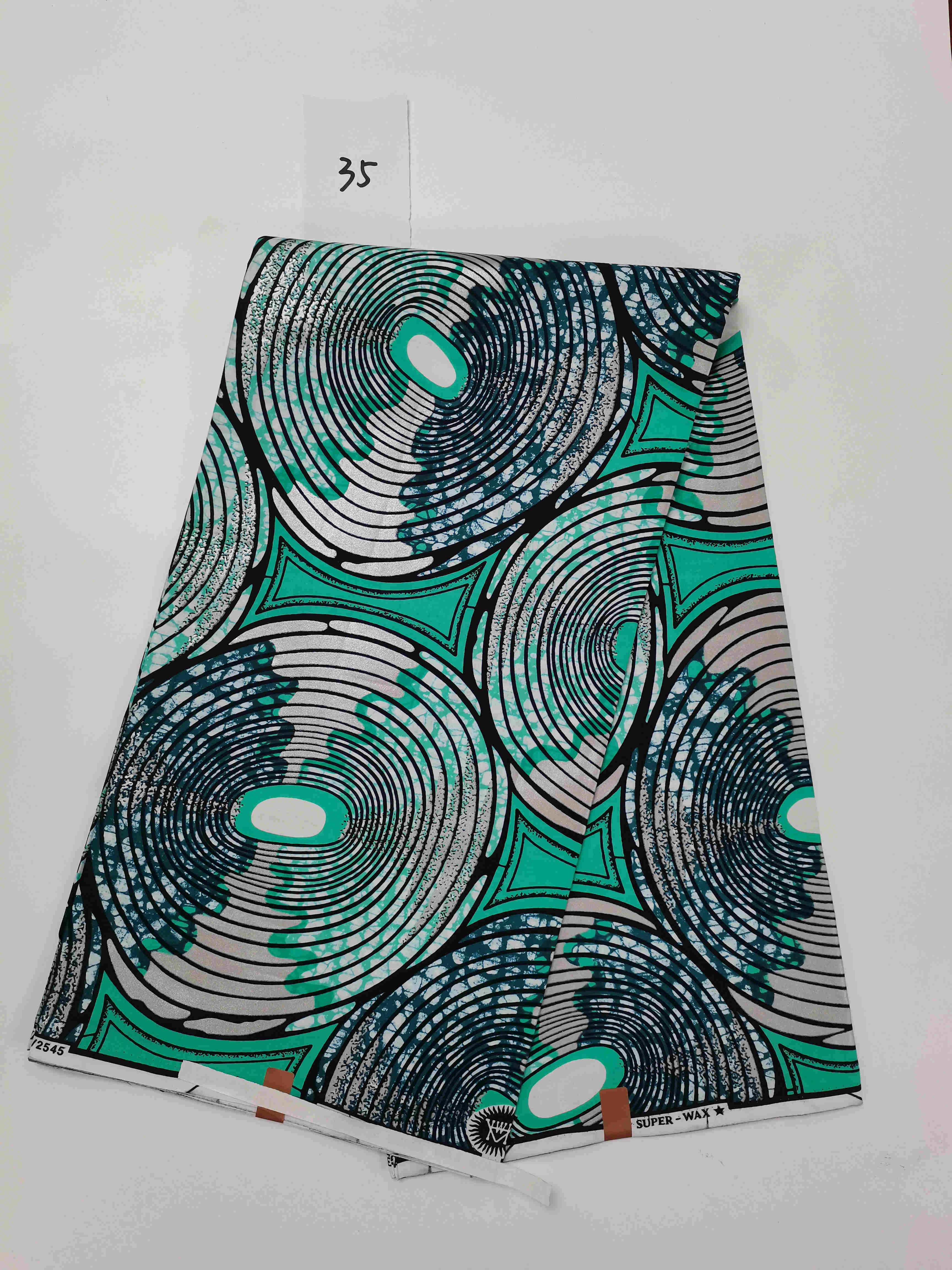 6 Yard African Wax Sewing Fabric Material Ankara Nigerian 100% Cotton Golden Material For Dress Bag: 302-12