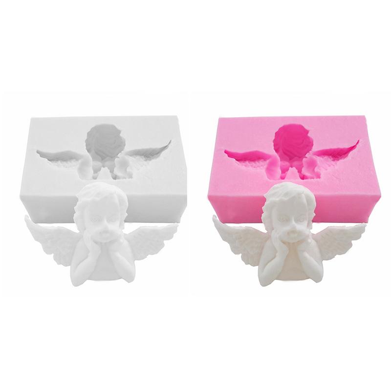 3d tegneserie engle form silikone fondant forsyninger håndlavet gips form gør-det-selv kage dekoration tilbehør værktøjer bageform