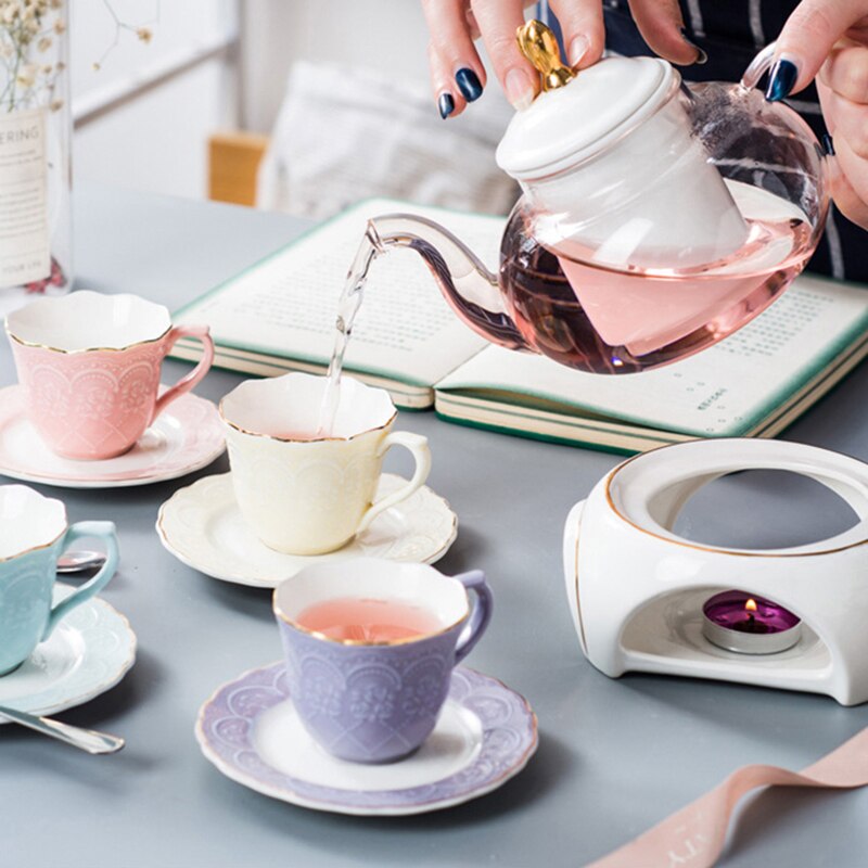 Luxury Ceramic Coffee Cup Set Coffee Cup and Saucer With Spoon Eleglish Tea Cups Afternoon Tea Set Coffee Mugs Home Drinkware