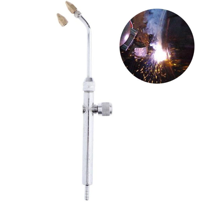 Durable Metal Replaced Flexibly Double Head Torch Welding Soldering Tools Mini Adjusted Flame Size with Switch M4YD: Silver Large