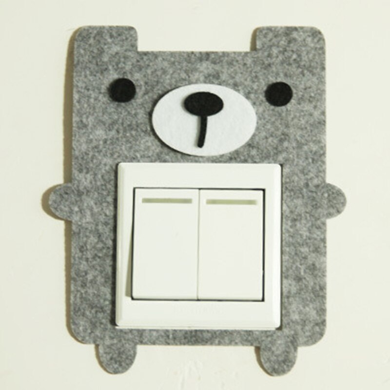Cute cartoon felt switch stickers Hollow switch stickers home without hurting the wall Adhesive switch cover: 10