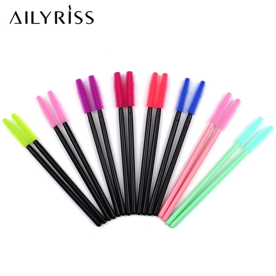Brosse à sourcils en Gel de Silicone pour femmes, 500 pièces, peigne, Mascara, baguette, Extension de cils, bâton de Mascara, beauté