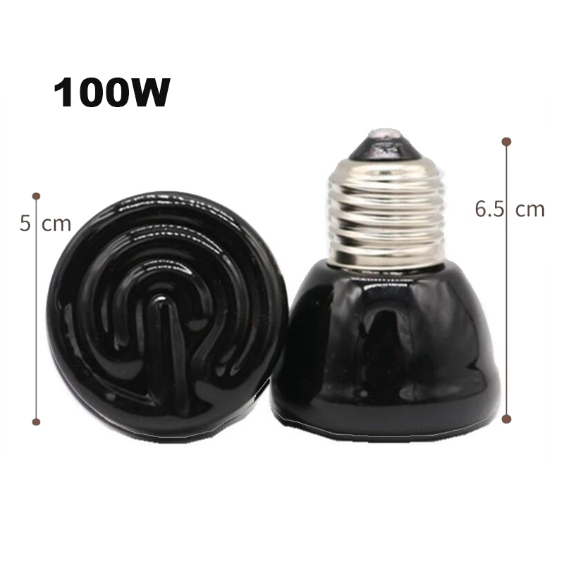 Mini lámpara de calefacción de cerámica infrarroja para reptiles, emisor de calor de 220V-240V, Bombilla de 50W, 75W, 100W, E27, bombillas cálidas para tortugas: 100W Type A