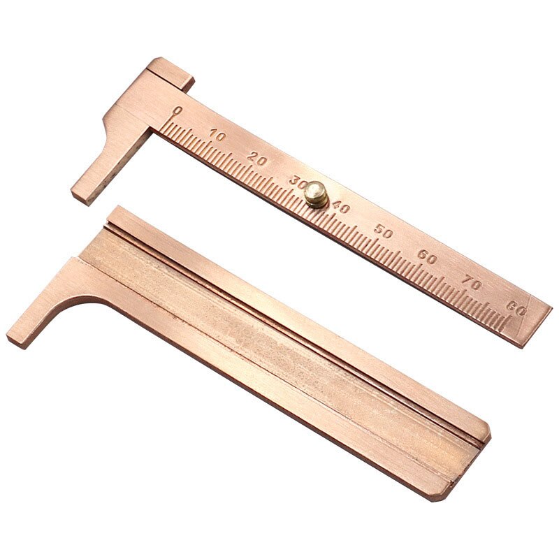 80mm/100mm Pocket Mini Brass Sliding Ruler Gauge Vernier Calip Metal Caliper Gauge Micrometer Measurement Tool Office School Use