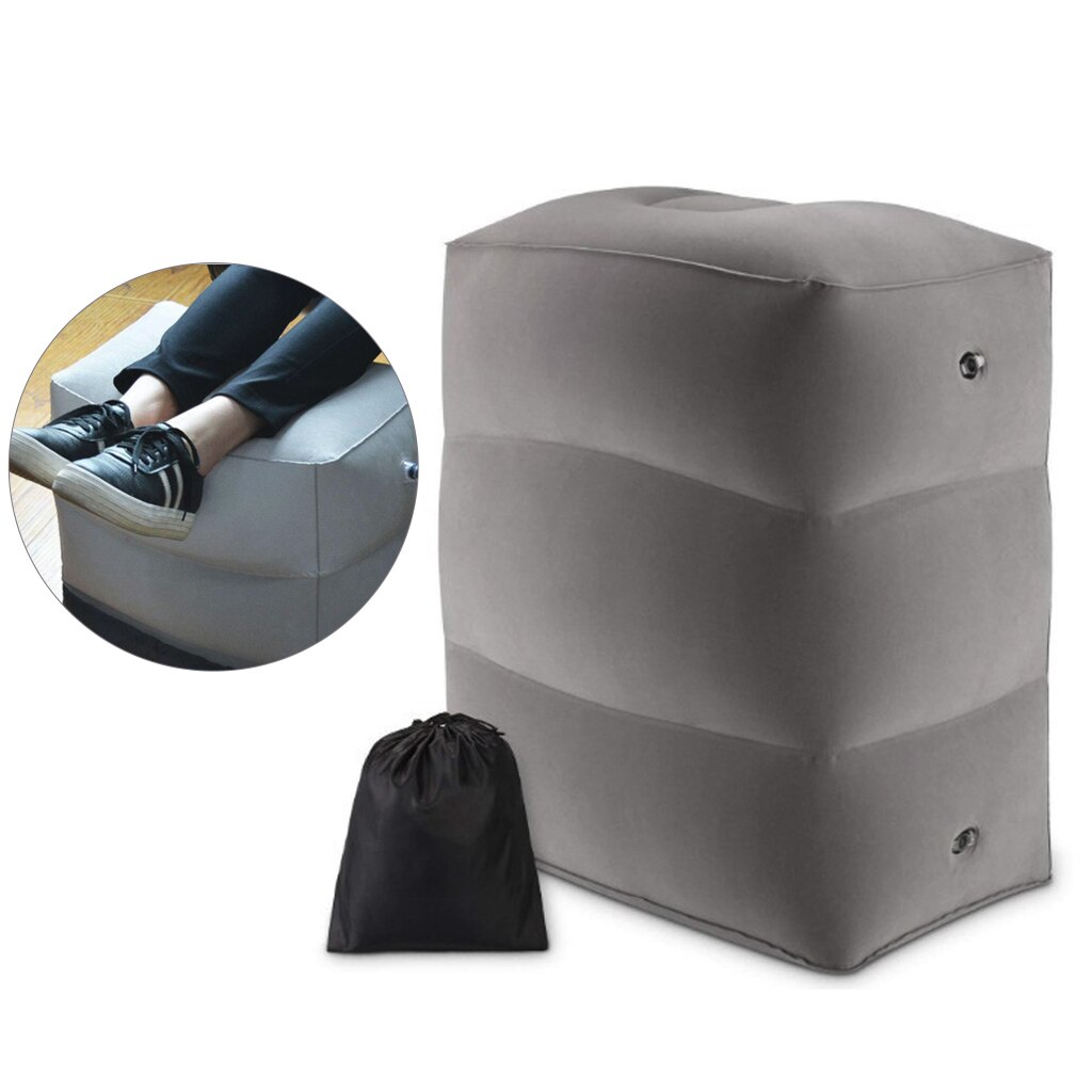 Drielaags kinderslaapkussen voor in het vliegtuig, opblaasbaar voetensteunkussen voor in de bus, kussen voor in het vliegtuig, opblaasbaar voetensteunkussen voor op reis